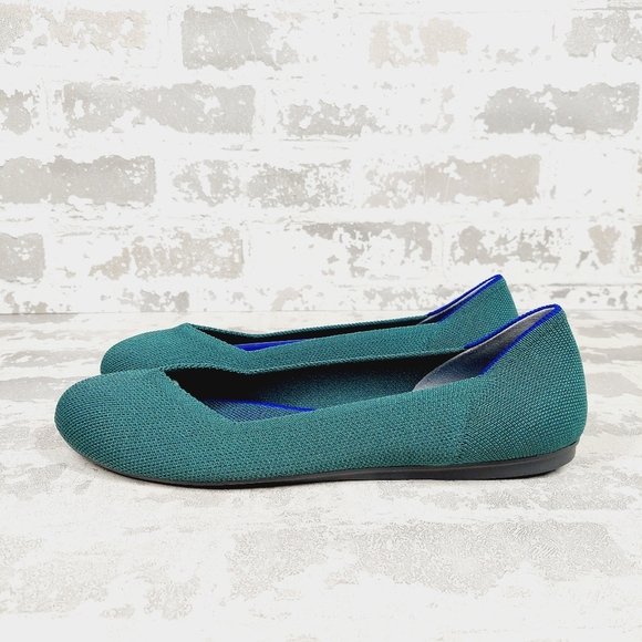 New Rothy's Retired Green Round Toe Comfort Flat Loafers D830